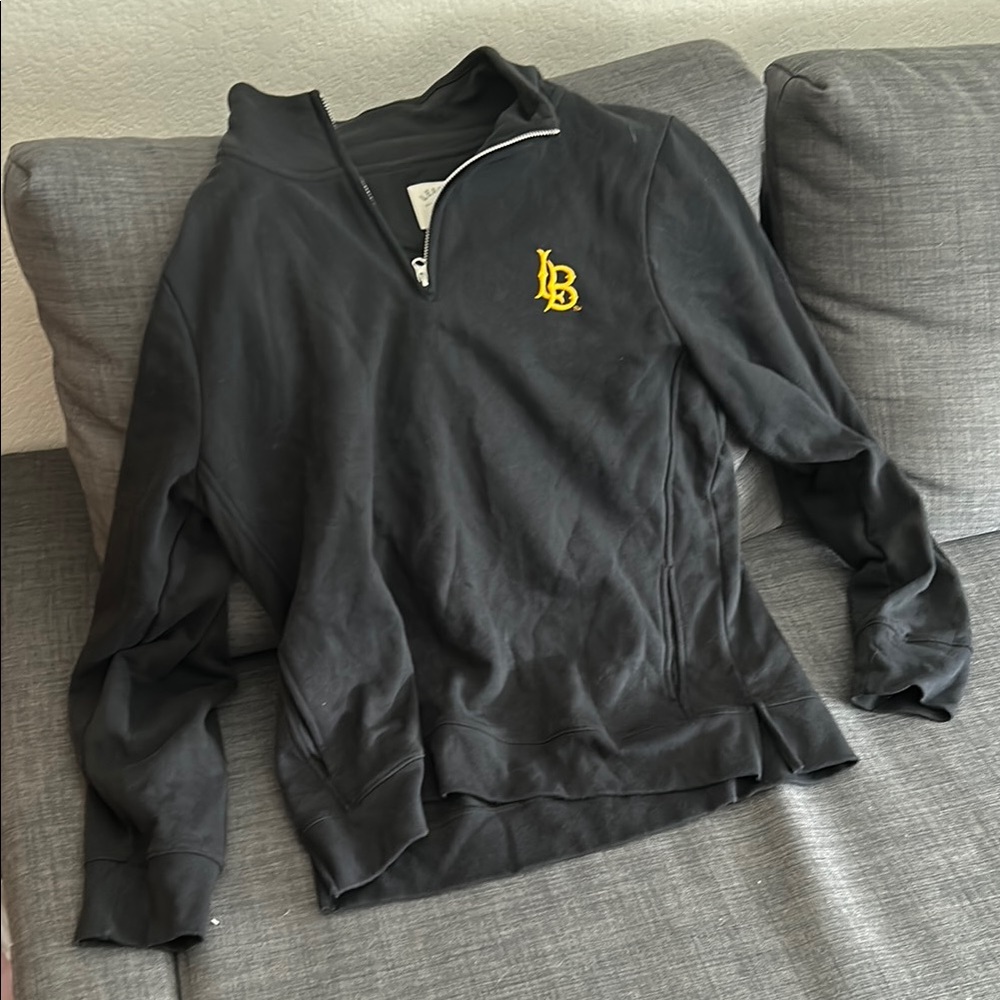 Black CSULB Long Beach State LB Quarter-Zip Pullover